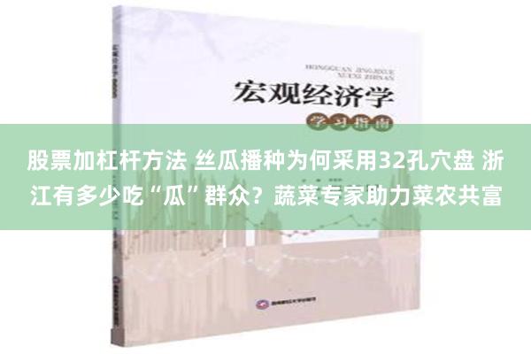 股票加杠杆方法 丝瓜播种为何采用32孔穴盘 浙江有多少吃“瓜”群众？蔬菜专家助力菜农共富