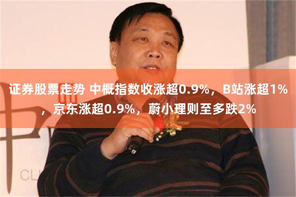 证券股票走势 中概指数收涨超0.9%，B站涨超1%，京东涨超0.9%，蔚小理则至多跌2%