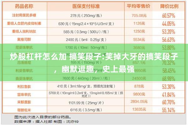 炒股杠杆怎么加 搞笑段子:笑掉大牙的搞笑段子，幽默逗趣，史上最强