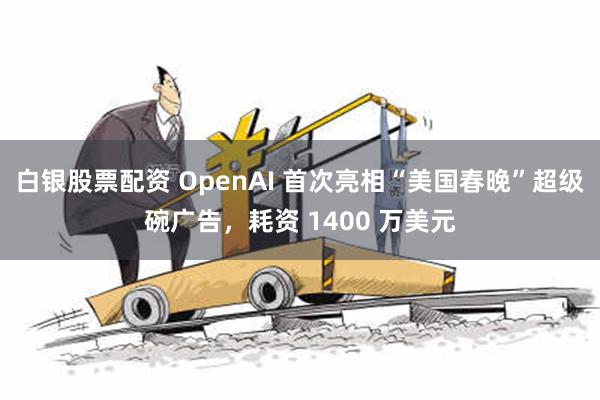 白银股票配资 OpenAI 首次亮相“美国春晚”超级碗广告，耗资 1400 万美元